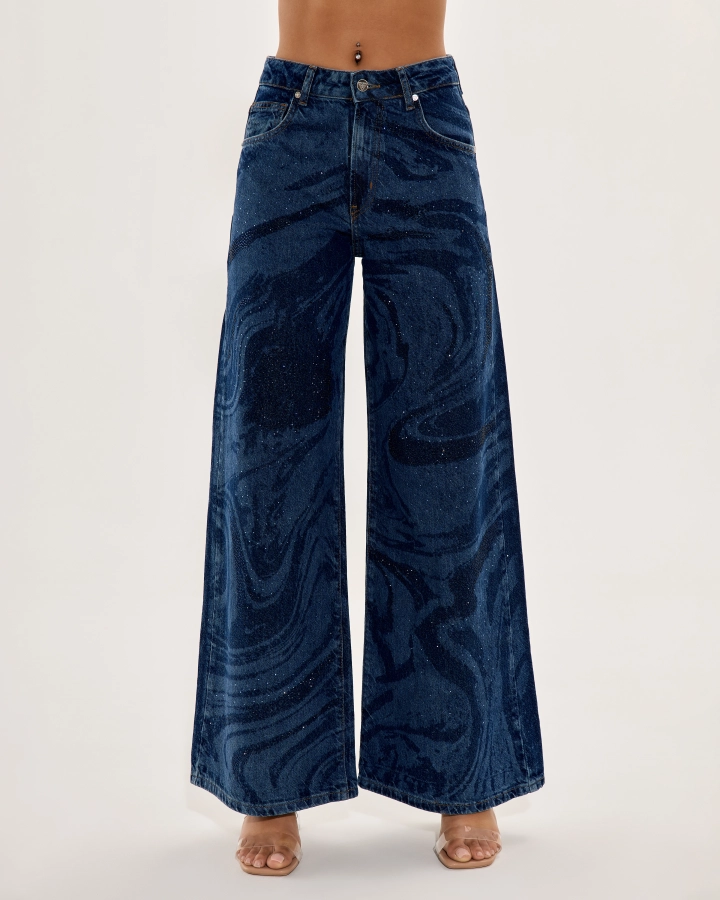 Denim Jeans with Logo-Pattern Print Pockets – EVISU
